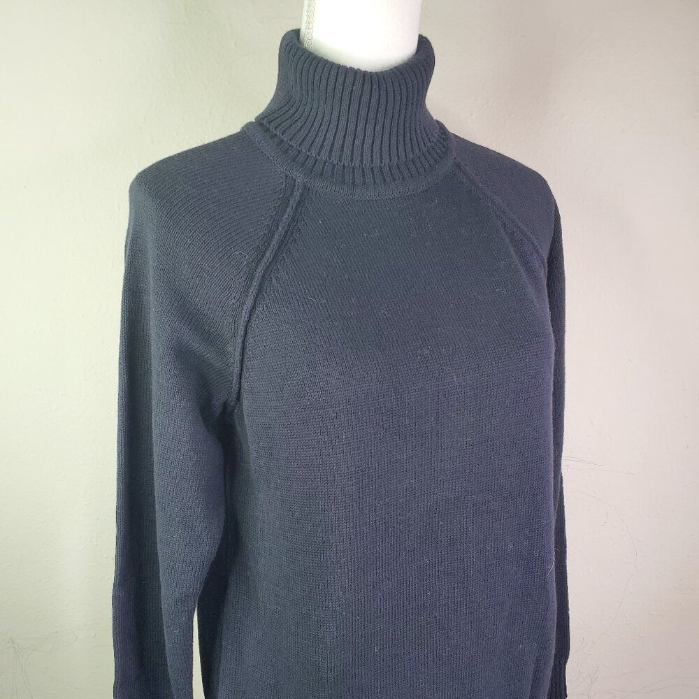 Karen Scott Womens Black Cotton Turtleneck Sweater XS